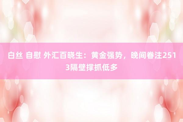 白丝 自慰 外汇百晓生：黄金强势，晚间眷注2513隔壁撑抓低多