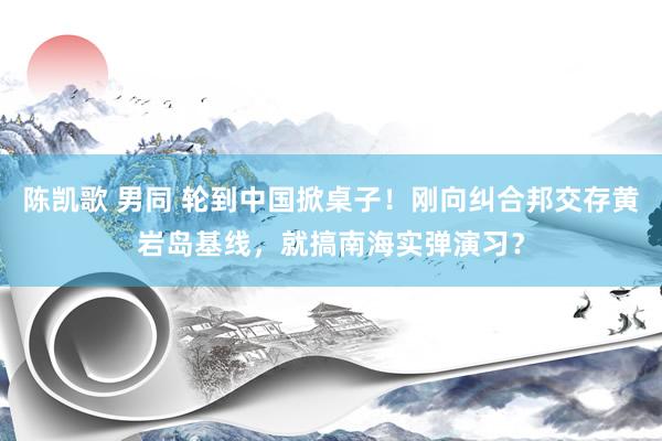陈凯歌 男同 轮到中国掀桌子！刚向纠合邦交存黄岩岛基线，就搞南海实弹演习？