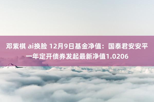 邓紫棋 ai换脸 12月9日基金净值：国泰君安安平一年定开债券发起最新净值1.0206