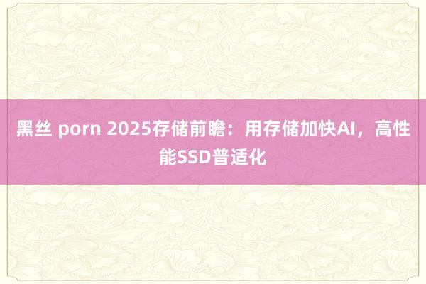 黑丝 porn 2025存储前瞻：用存储加快AI，高性能SSD普适化