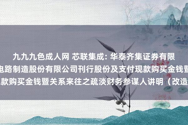 九九九色成人网 芯联集成: 华泰齐集证券有限职守公司对于芯联集成电路制造股份有限公司刊行股份及支付现款购买金钱暨关系来往之疏淡财务参谋人讲明（改造稿）内容提要