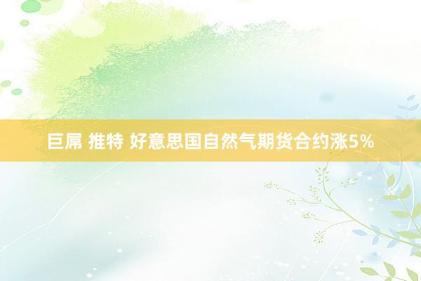 巨屌 推特 好意思国自然气期货合约涨5%