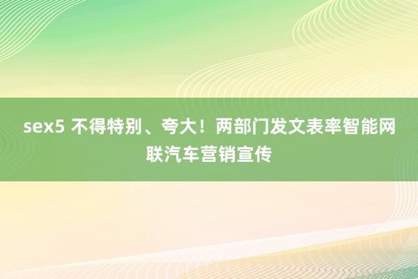 sex5 不得特别、夸大！两部门发文表率智能网联汽车营销宣传