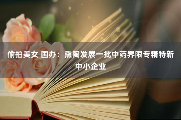 偷拍美女 国办：熏陶发展一批中药界限专精特新中小企业