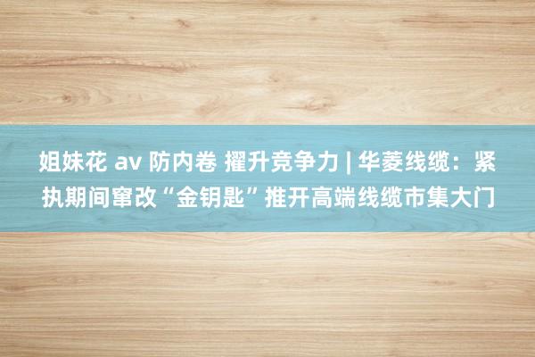 姐妹花 av 防内卷 擢升竞争力 | 华菱线缆：紧执期间窜改“金钥匙”推开高端线缆市集大门