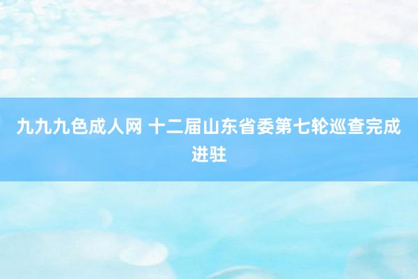 九九九色成人网 十二届山东省委第七轮巡查完成进驻