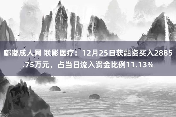 嘟嘟成人网 联影医疗：12月25日获融资买入2885.75万元，占当日流入资金比例11.13%