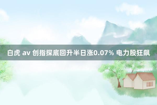 白虎 av 创指探底回升半日涨0.07% 电力股狂飙