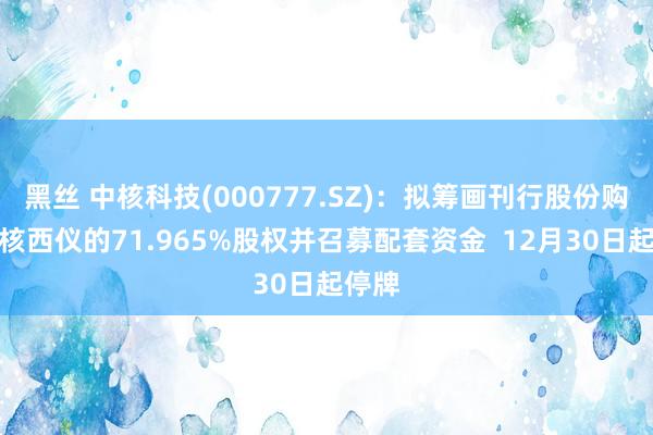 黑丝 中核科技(000777.SZ)：拟筹画刊行股份购买中核西仪的71.965%股权并召募配套资金  12月30日起停牌