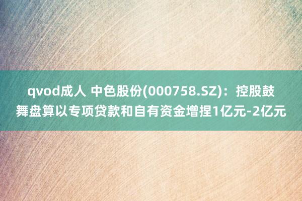 qvod成人 中色股份(000758.SZ)：控股鼓舞盘算以专项贷款和自有资金增捏1亿元-2亿元