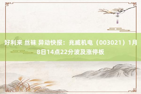 好利来 丝袜 异动快报：兆威机电（003021）1月8日14点22分波及涨停板