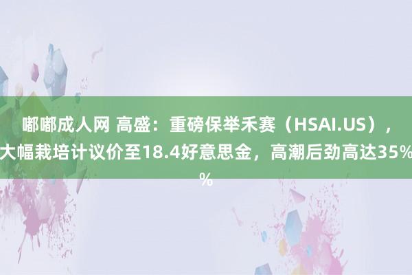嘟嘟成人网 高盛：重磅保举禾赛（HSAI.US），大幅栽培计议价至18.4好意思金，高潮后劲高达35%