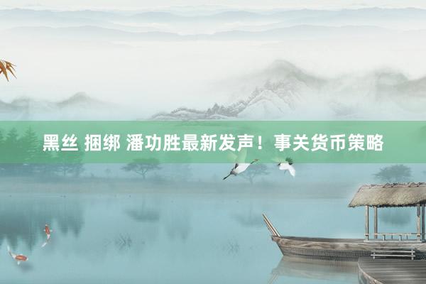 黑丝 捆绑 潘功胜最新发声！事关货币策略