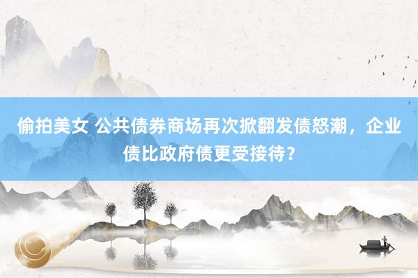 偷拍美女 公共债券商场再次掀翻发债怒潮，企业债比政府债更受接待？