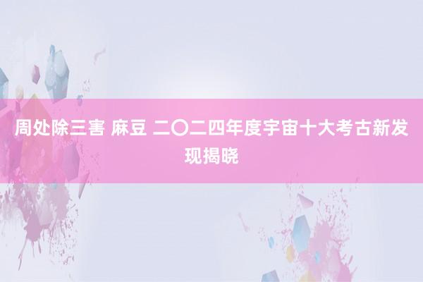 周处除三害 麻豆 二〇二四年度宇宙十大考古新发现揭晓